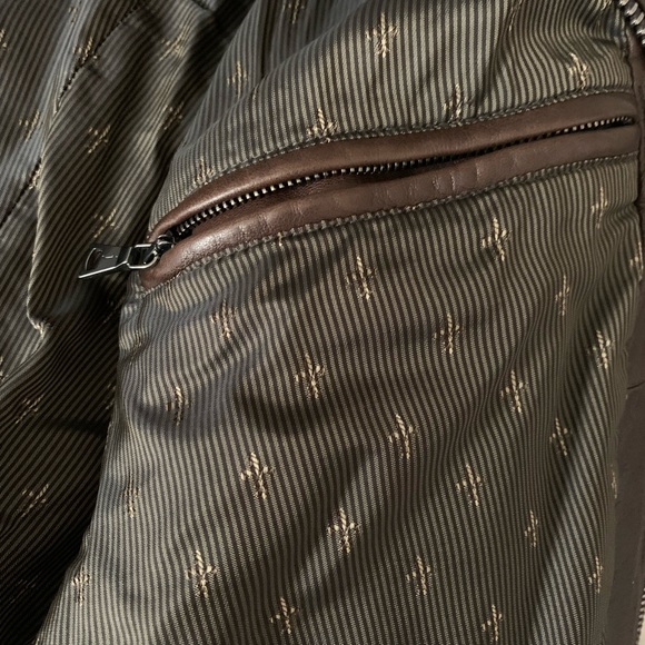 John Varvatos Designer Brown Leather Jacket NWOT - Picture 10 of 11